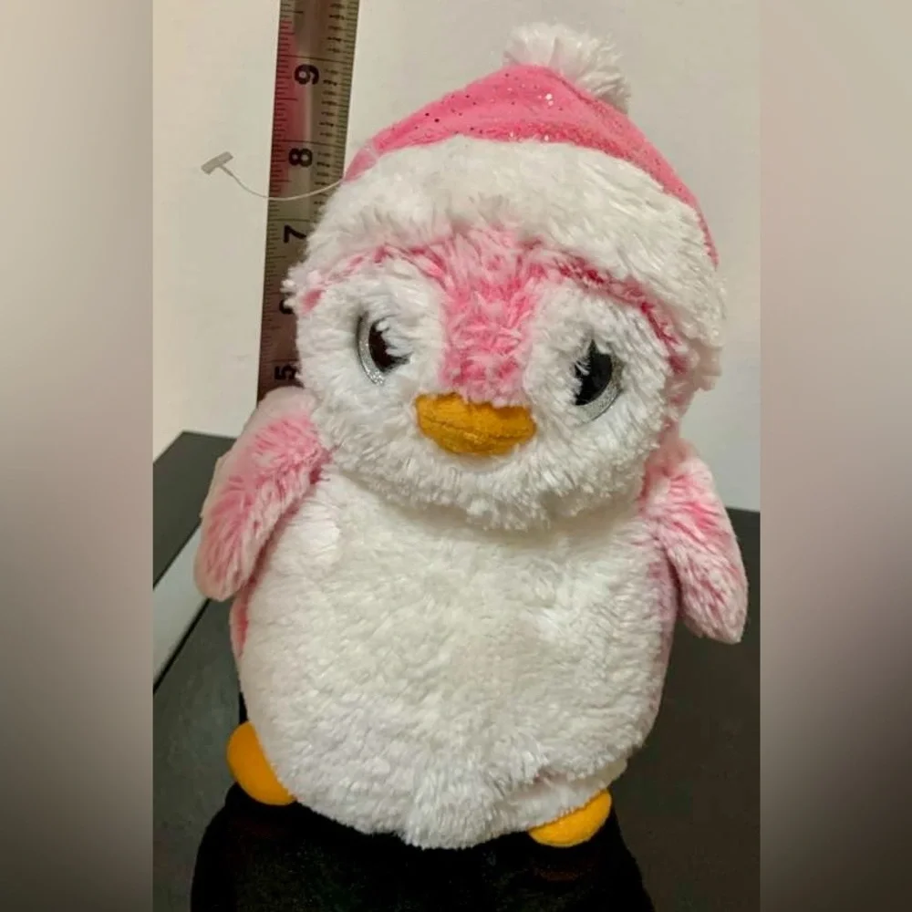 Plush Pink and White Penguin Toy